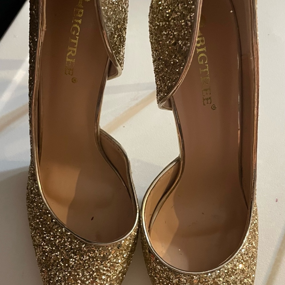 Gold Glitter Women's Heels Size 42 New Never Worn
